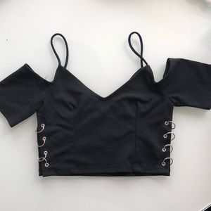 Topshop crop top with hardware